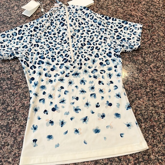 Tory Burch | Swim | Rare Tory Burch Swim Top Rash Guard Zip Neck Gulf